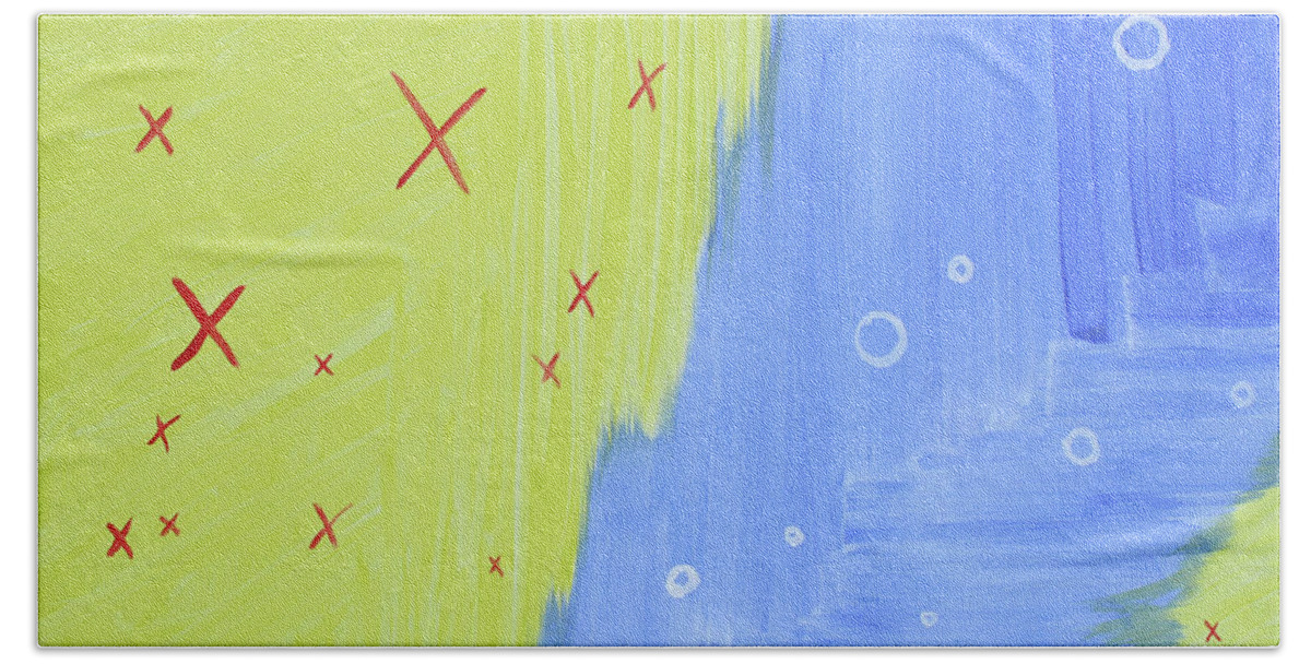 Abstract Hand Towel featuring the painting X's and O's by Doug Miller