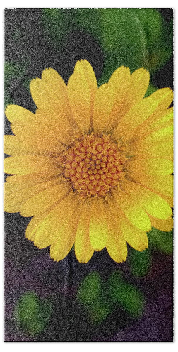 Art Bath Towel featuring the photograph Yellow Daisy I Vertical by Joan Han
