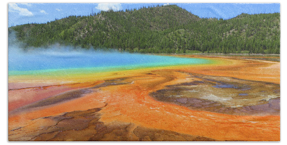 Spring Bath Towel featuring the photograph Yellowstone Grand Prismatic Spring by Rick Wilking