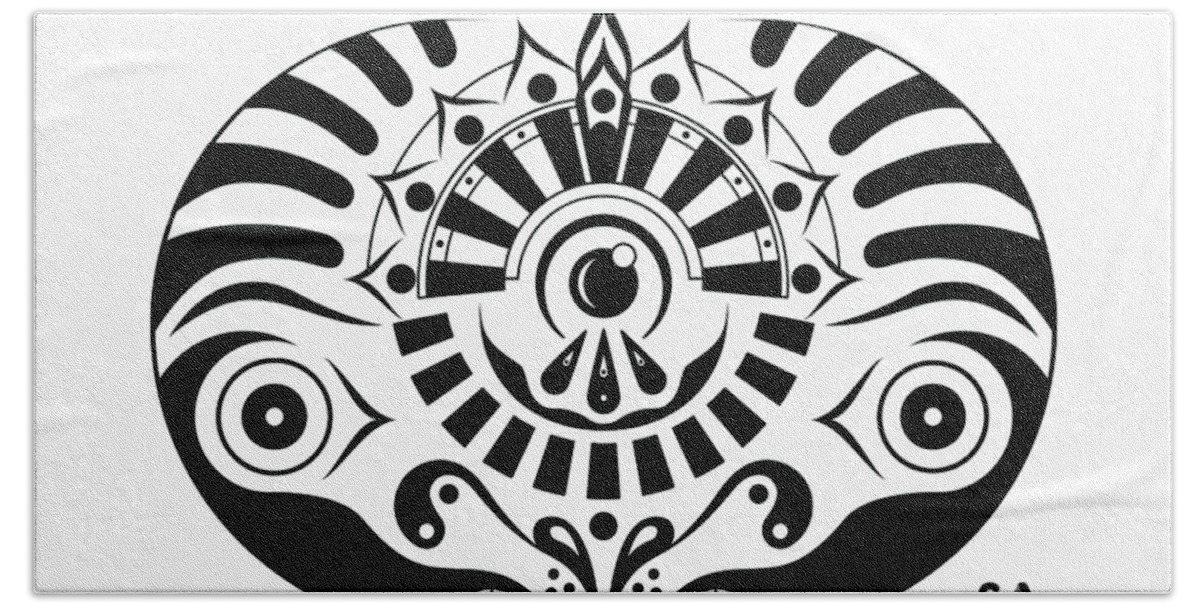 Black And White Hand Towel featuring the digital art Yoga by Silvio Ary Cavalcante