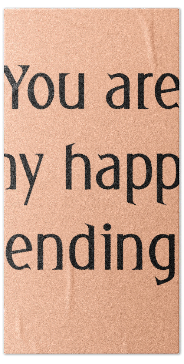 You Are My Happy Ending Hand Towel featuring the digital art You Are My Happy Ending In Black And Pink by Madame Memento