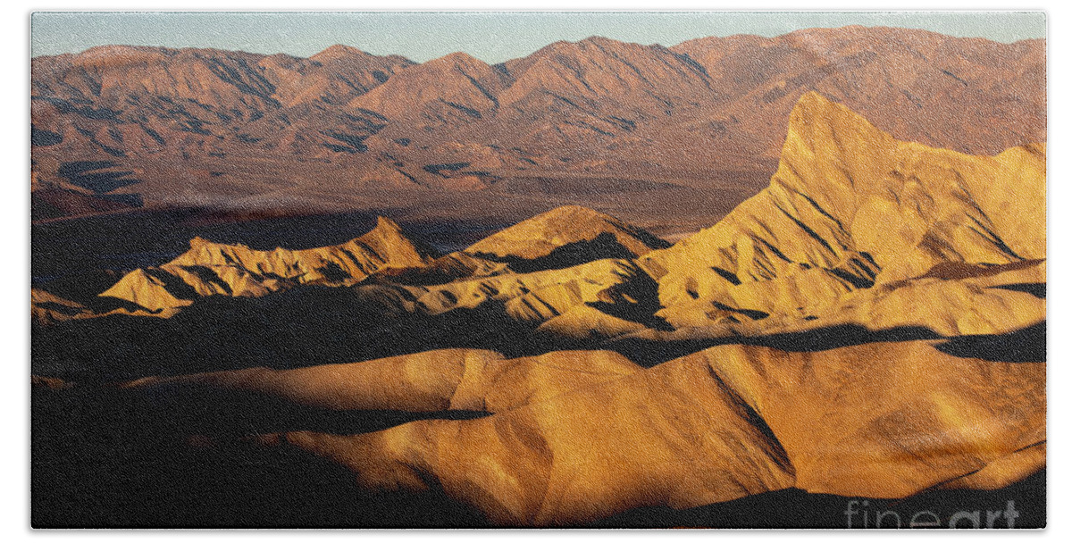 Death Valley Hand Towel featuring the photograph Zabriskie Point Sunrise by Erin Marie Davis