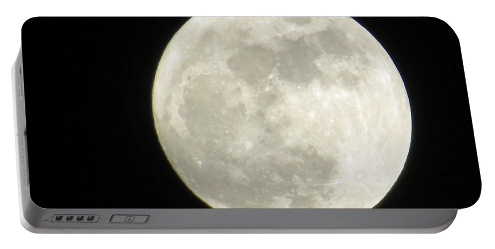 Space Portable Battery Charger featuring the photograph A Winter'sFullmoon over GA by Aaron Martens