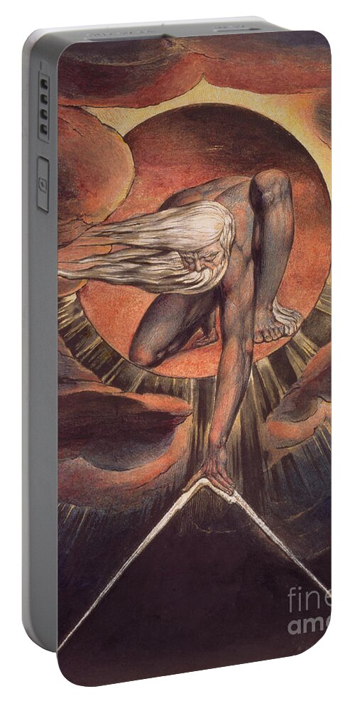 Frontispiece Portable Battery Charger featuring the photograph Frontispiece from Europe, A Prophecy by William Blake by William Blake