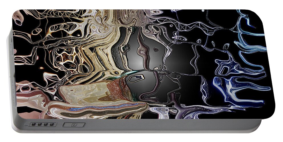 Abstract Portable Battery Charger featuring the photograph Liquid Metal by Pennie McCracken