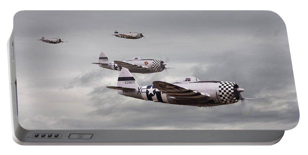 Aircraft Portable Battery Charger featuring the photograph P47 Thunderbolt Top Cover by Pat Speirs