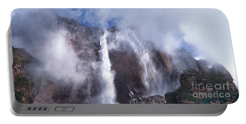 Venezuela Portable Battery Charger featuring the photograph Panorama Of The Crest Of Angel Falls Canaima National Park Venezuela by Dave Welling