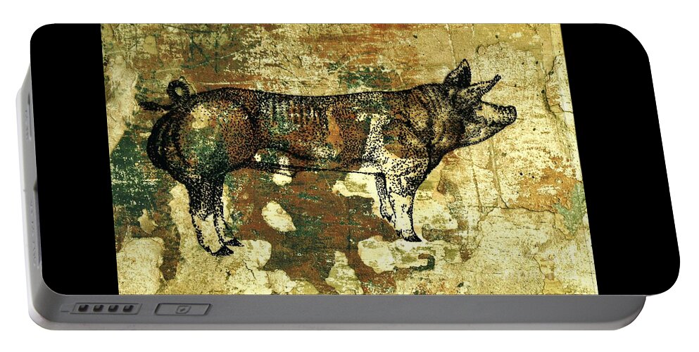 German Pietrain Boar Portable Battery Charger featuring the photograph German Pietrain Boar 27 by Larry Campbell
