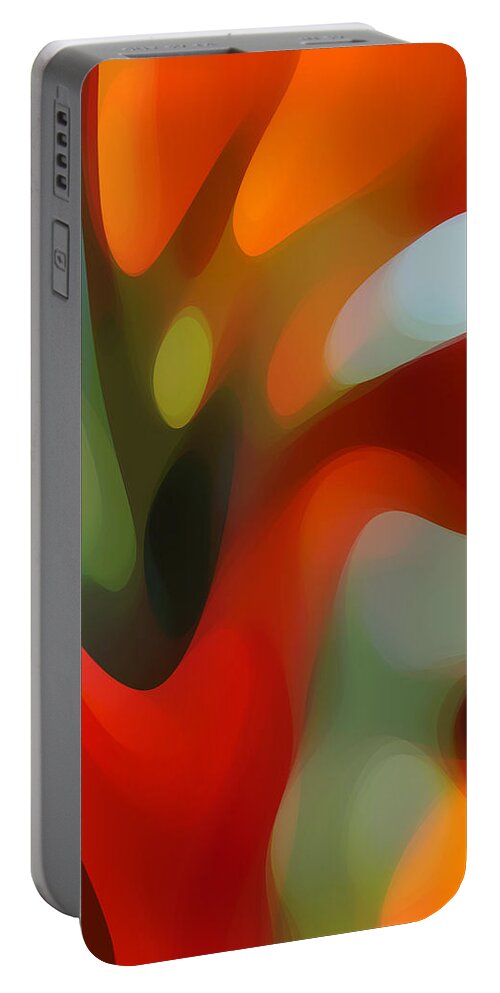 Abstract Portable Battery Charger featuring the painting Tree Light 2 by Amy Vangsgard