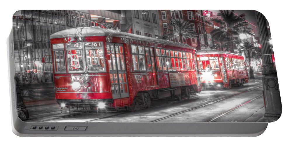 Trolley Portable Battery Charger featuring the photograph 0271 New Orleans Street Car by Steve Sturgill