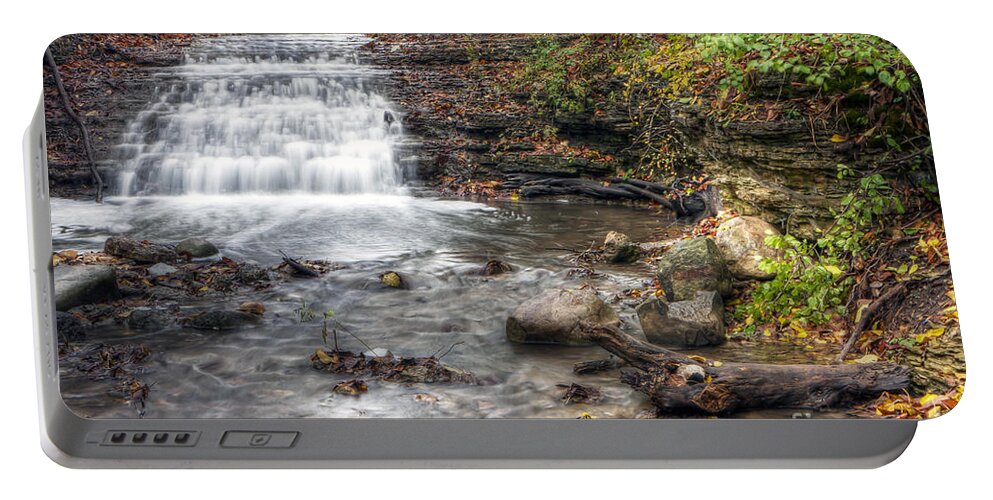 Water Portable Battery Charger featuring the photograph 0278 South Elgin Waterfall by Steve Sturgill
