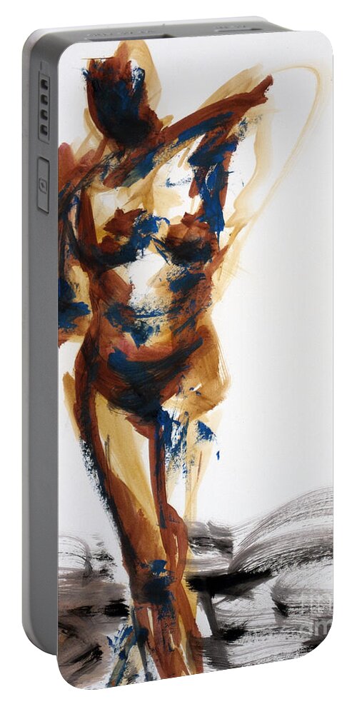 Female Portable Battery Charger featuring the painting 04856 My Time by AnneKarin Glass