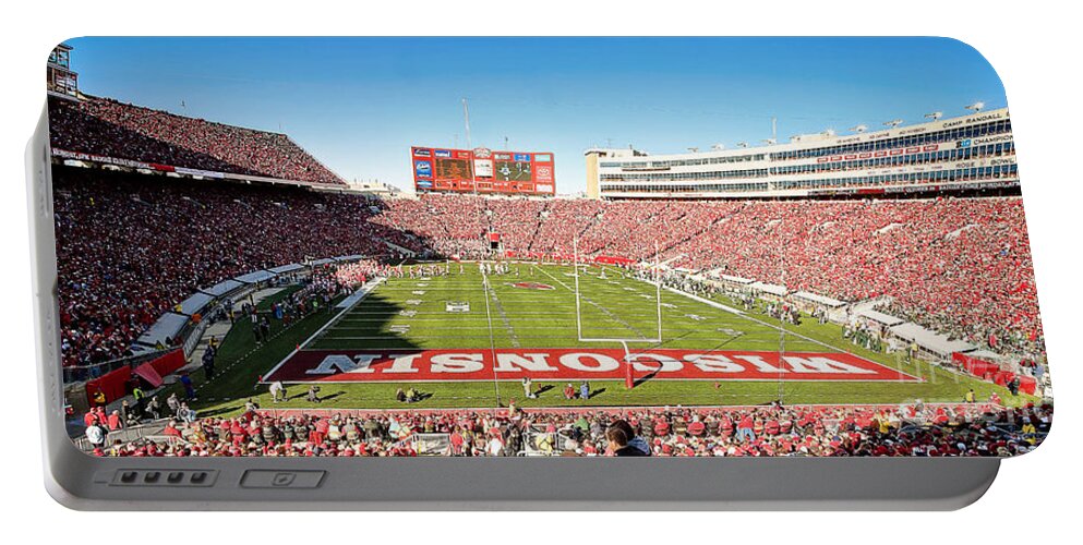 Camp Portable Battery Charger featuring the photograph 0812 Camp Randall Stadium Panorama by Steve Sturgill