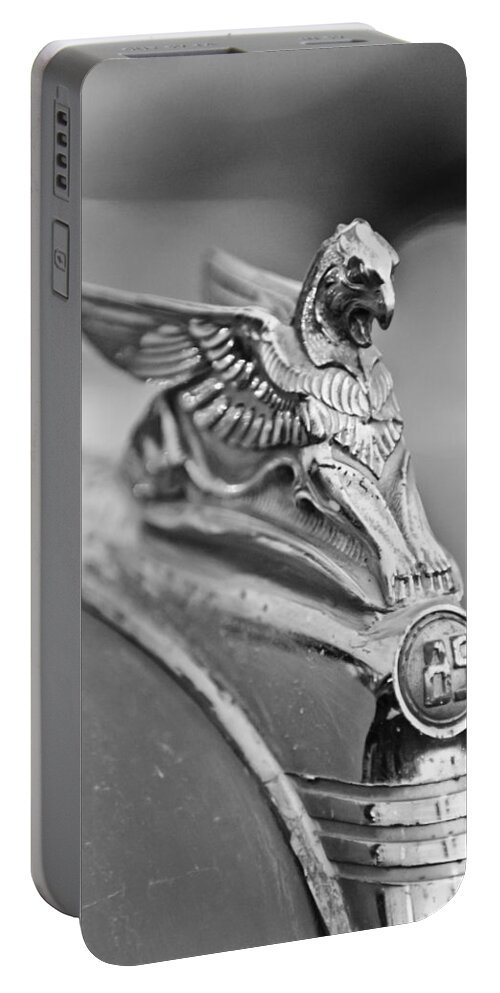 1932 Essex Griffin Hood Ornament Portable Battery Charger featuring the photograph 1932 Essex Griffin Hood Ornament by Jill Reger