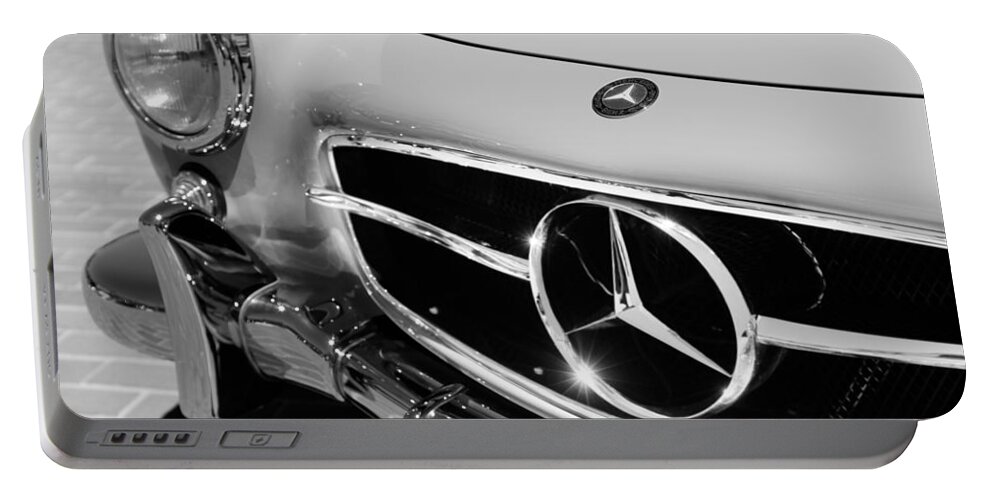 1955 Mercedes-benz 300sl Gullwing Grille Emblems Portable Battery Charger featuring the photograph 1955 Mercedes-Benz 300SL GullWing Grille Emblems by Jill Reger