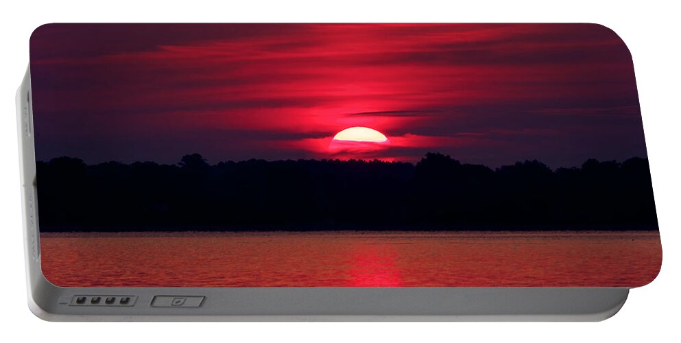 Calm Portable Battery Charger featuring the photograph A Chesapeake Bay Sunrise #1 by David Kay