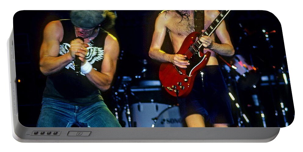 Brian Johnson Portable Battery Charger featuring the photograph Acdc #1 by David Plastik