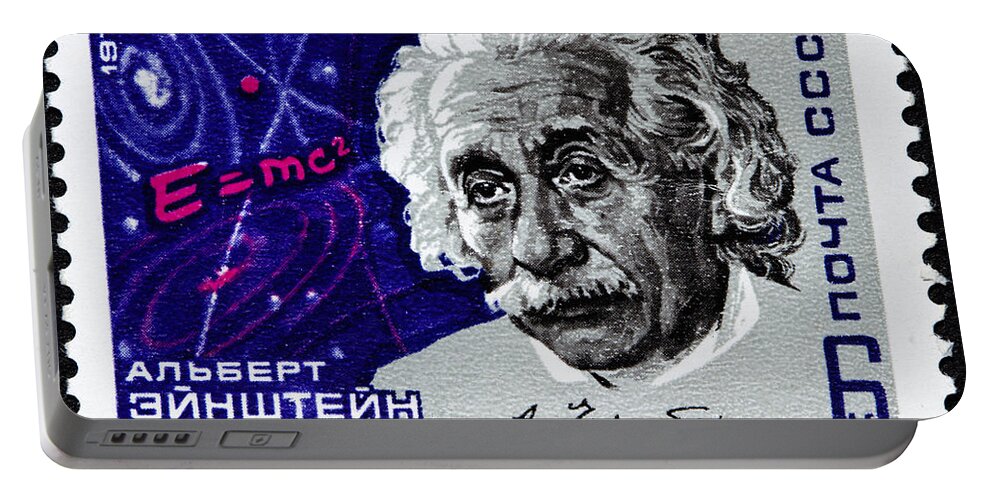 Albert Einstein Portable Battery Charger featuring the photograph Albert Einstein Stamp by GIPhotoStock