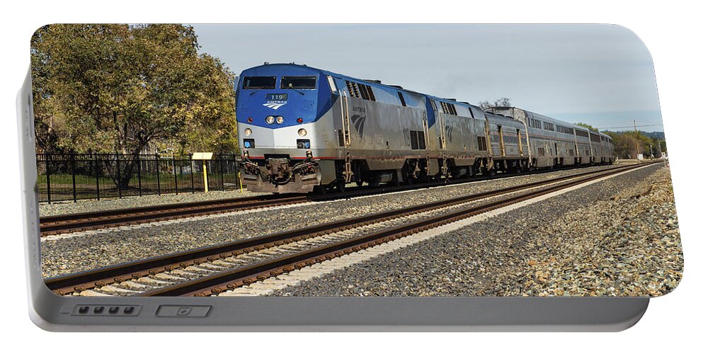 Rocklin Portable Battery Charger featuring the photograph Amtrak 119 by Jim Thompson