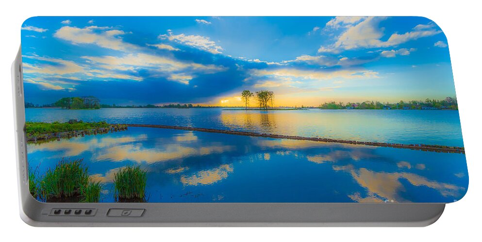 Lake Portable Battery Charger featuring the photograph As above so below #1 by Casper Cammeraat