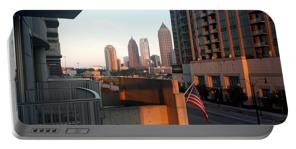 Cityscape Portable Battery Charger featuring the photograph Atlantic Station Sunset #1 by Kenny Glover