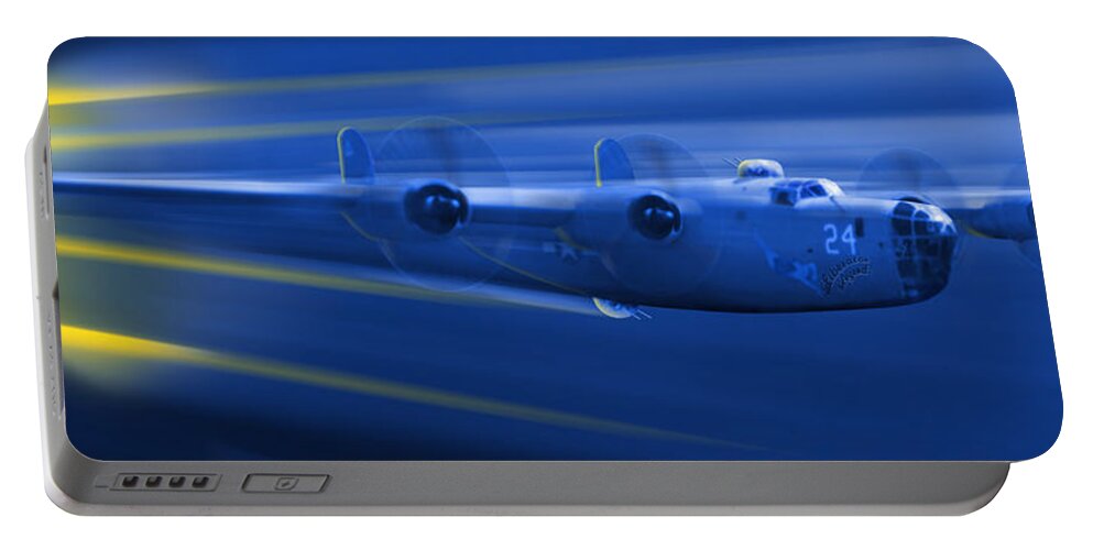Warbirds Portable Battery Charger featuring the photograph B-24 Liberator Legend by Mike McGlothlen