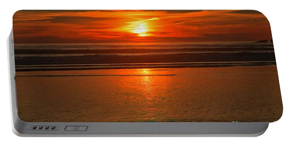 Bandon Beach Portable Battery Charger featuring the photograph Bandon Beach Sunset #1 by Adam Jewell