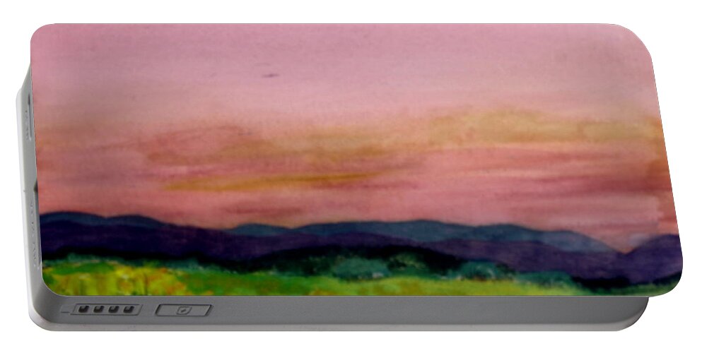 Key Wordsbeautiful Portable Battery Charger featuring the painting Barton Sunset #2 by Donna Walsh