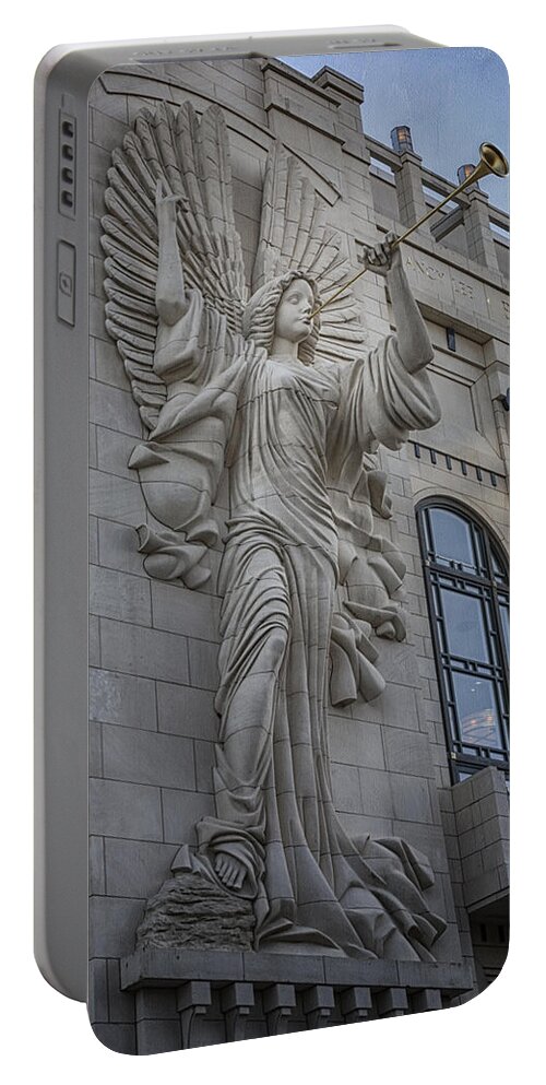 Bass Hall Portable Battery Charger featuring the photograph Bass Hall Angel #1 by Joan Carroll