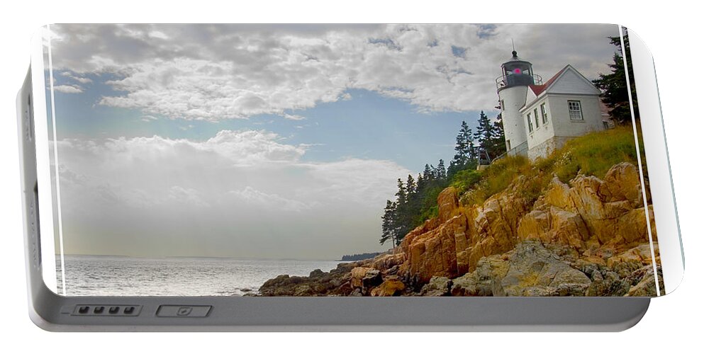 Maine Lighthouse Portable Battery Charger featuring the photograph Bass Harbor Head Lighthouse by Mike McGlothlen