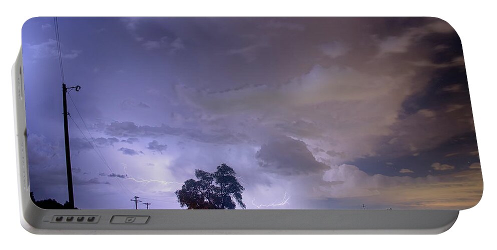 Lightning Portable Battery Charger featuring the photograph Behind The Tree by James BO Insogna