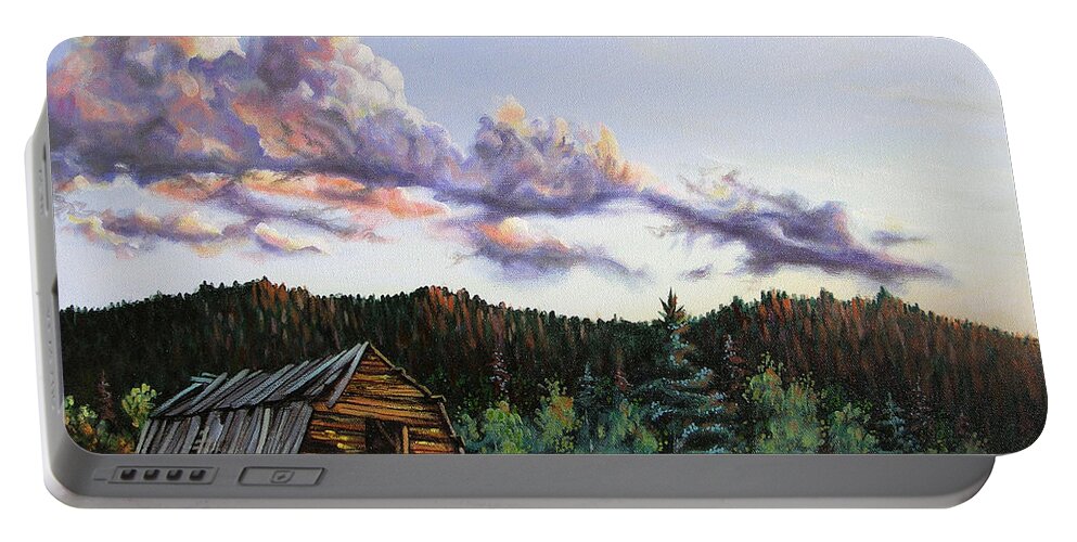 Barn Portable Battery Charger featuring the painting Box Prairie Barn by Craig Burgwardt