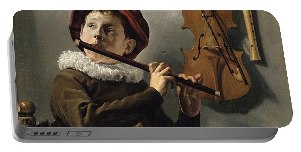 Judith Leyster Portable Battery Charger featuring the painting Boy playing the Flute by Judith Leyster