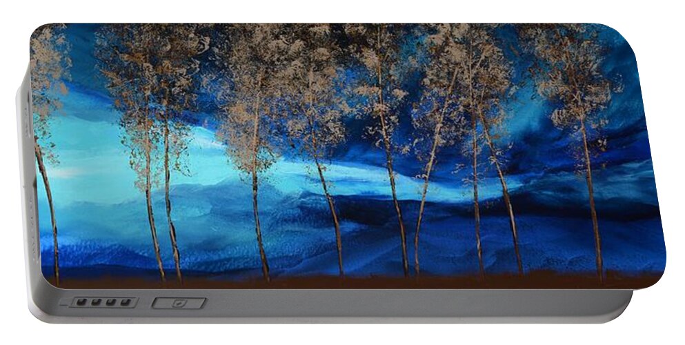Storm Portable Battery Charger featuring the painting Brewing Storm by Linda Bailey
