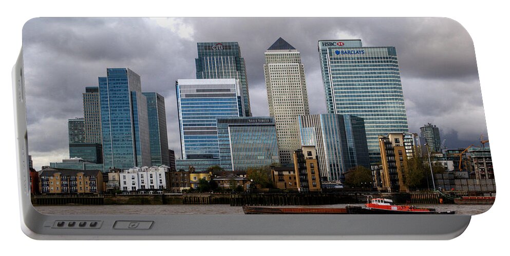 Canary Wharf Portable Battery Charger featuring the photograph Canary Wharf #2 by Chris Day