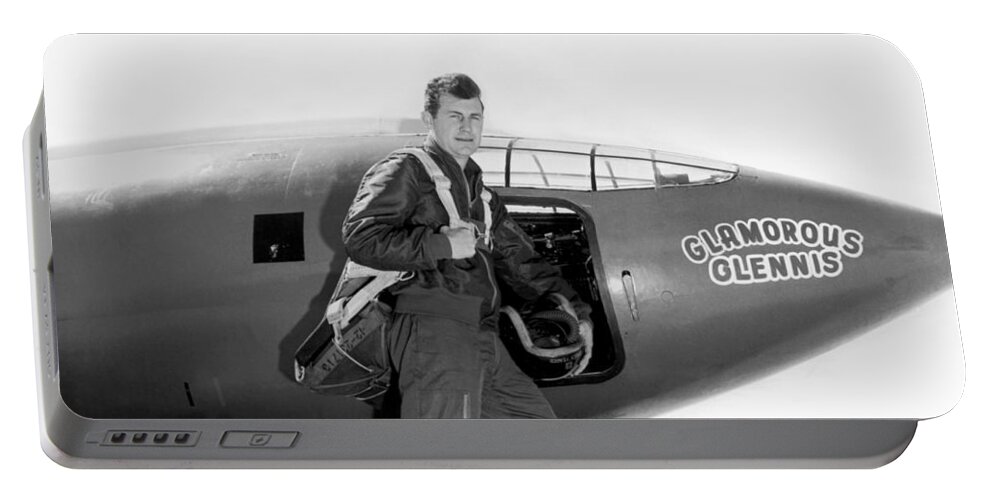 1 Person Portable Battery Charger featuring the photograph Chuck Yeager And Bell X-1 #1 by Underwood Archives