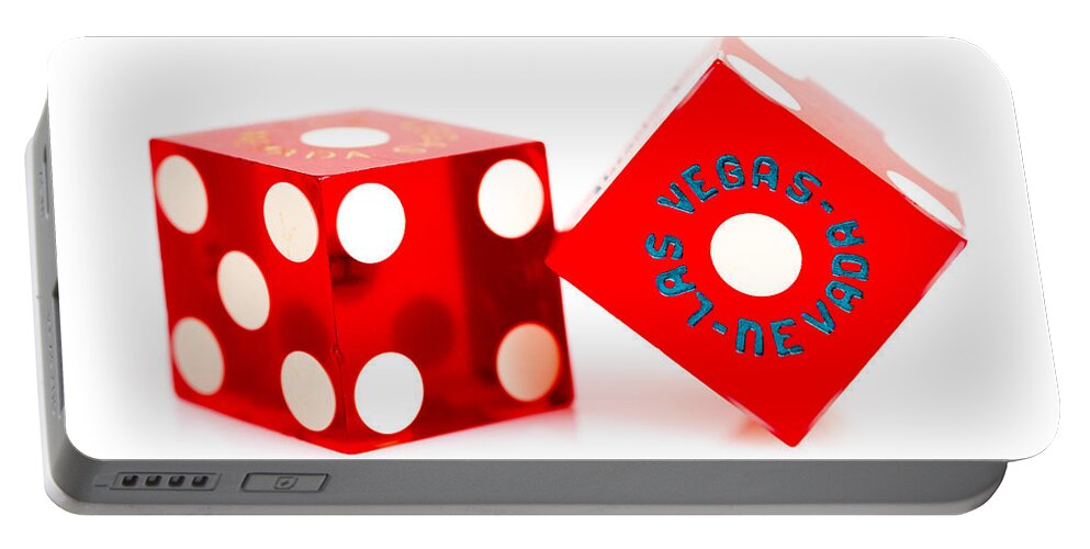 Las Vegas Portable Battery Charger featuring the photograph Colorful Dice by Raul Rodriguez