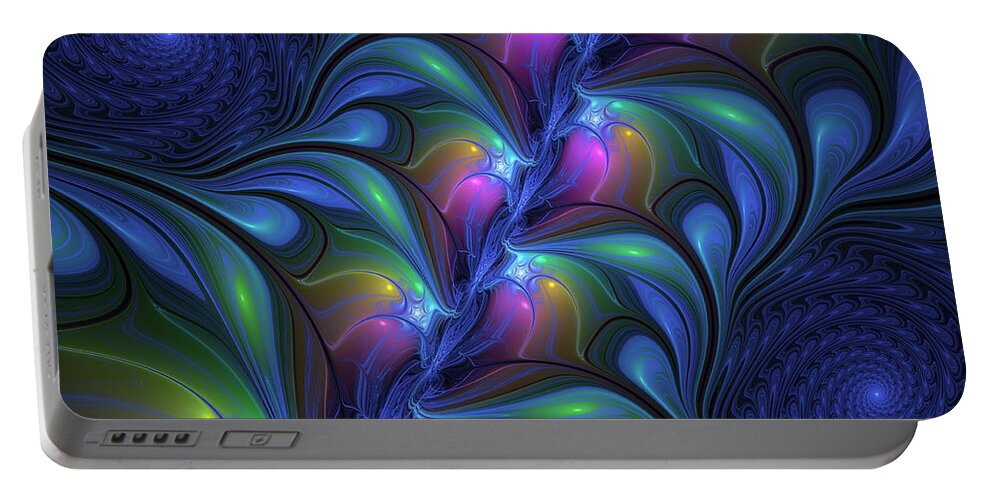Digital Art Portable Battery Charger featuring the digital art Colorful Fractal #2 by Gabiw Art