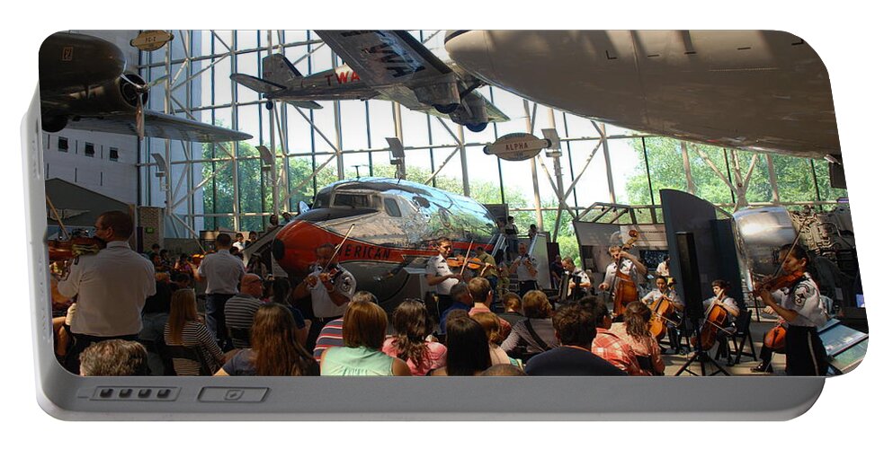 Air And Space Museum Portable Battery Charger featuring the photograph Concert Under the Planes by Kenny Glover