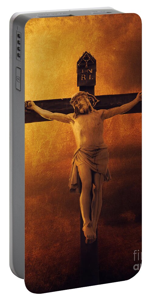 Jesus Portable Battery Charger featuring the photograph Crucifixcion Statue by Jelena Jovanovic