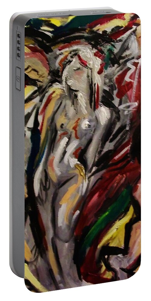 Love Portable Battery Charger featuring the painting Cupid by Dawn Fisher