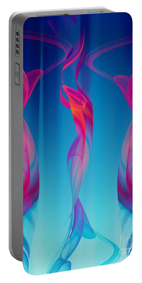 Abstract Portable Battery Charger featuring the digital art Dancers #1 by Klara Acel