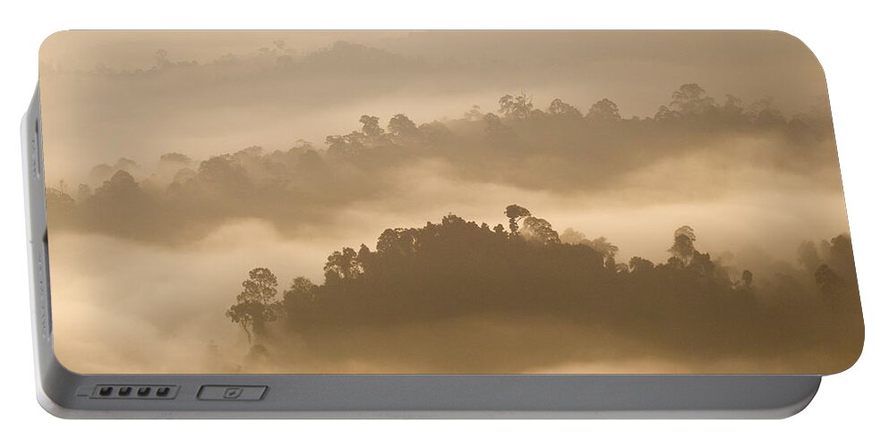 Feb0514 Portable Battery Charger featuring the photograph Danum Valley Rainforest At Sunrise Sabah #1 by Sebastian Kennerknecht
