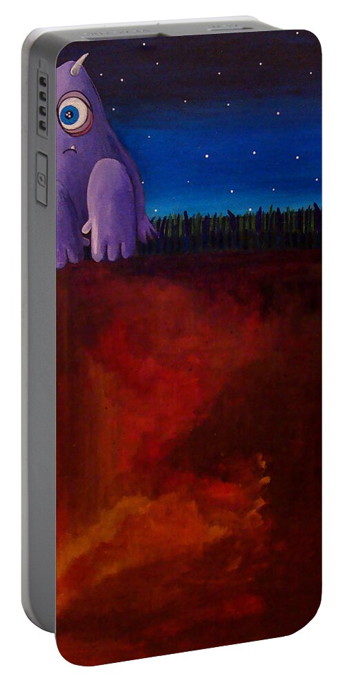 Heart Ache Portable Battery Charger featuring the painting Disconnecting by Mindy Huntress