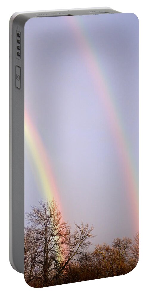 Rainbow Portable Battery Charger featuring the photograph Double Rainbow #1 by Courtney Webster