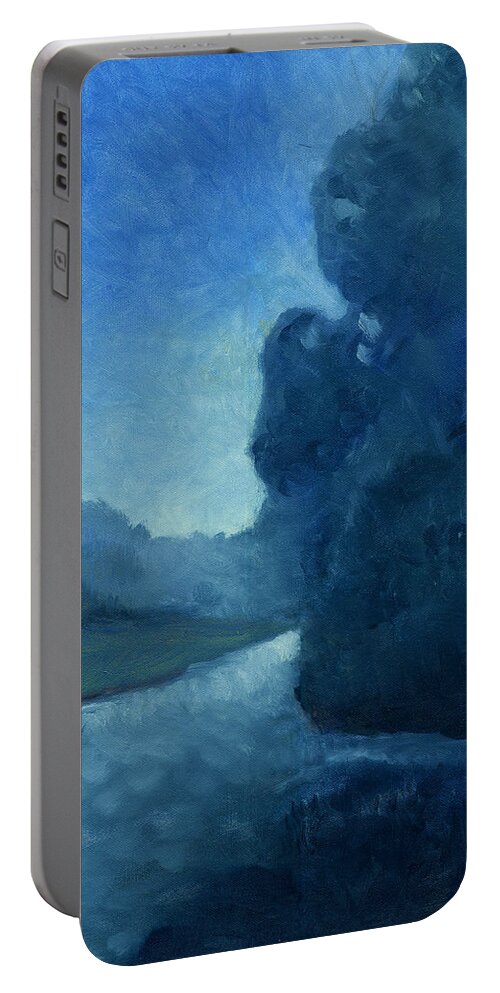 Dusk Portable Battery Charger featuring the painting Dusk by Katherine Miller