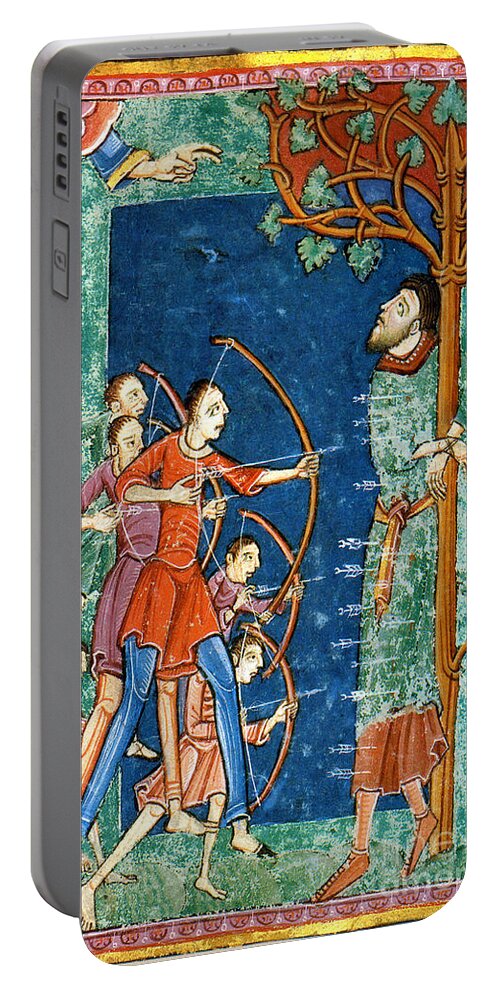 History Portable Battery Charger featuring the photograph Edmund The Martyr, King Of East Anglia by Photo Researchers