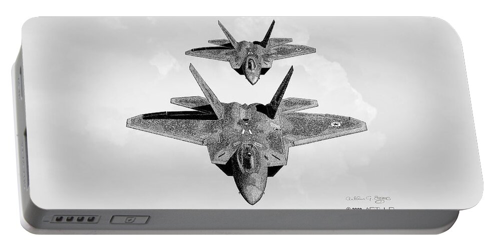 Lockheed Martin Portable Battery Charger featuring the digital art Lockheed Martin F-22 Raptor by Arthur Eggers