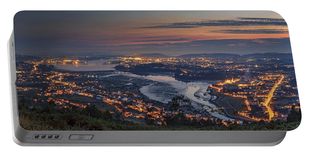 Ancos Portable Battery Charger featuring the photograph Ferrol's Ria Panorama from Mount Ancos Galicia Spain #1 by Pablo Avanzini