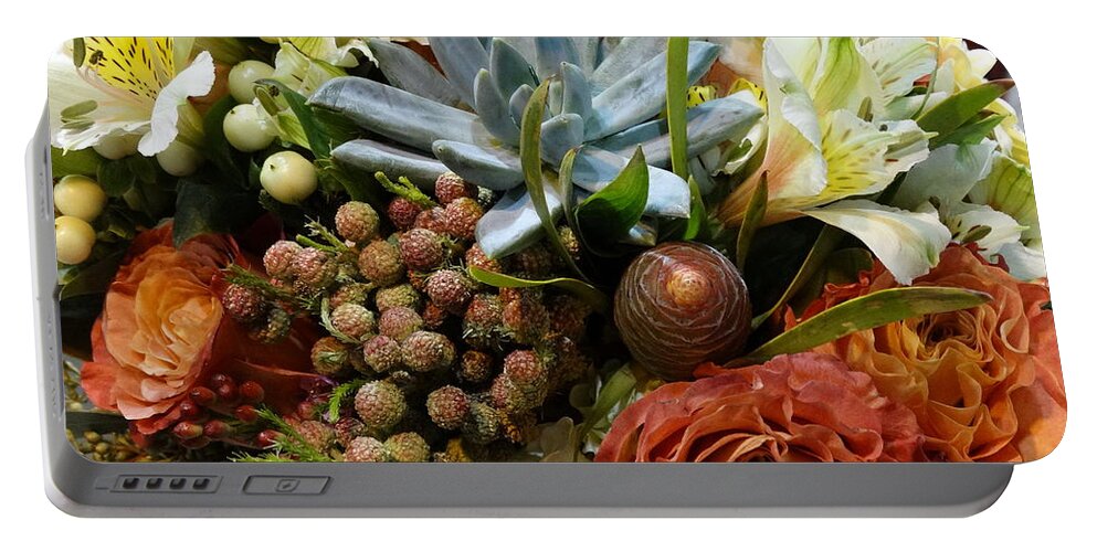 Flowers Portable Battery Charger featuring the photograph Floral Arrangement 1 #1 by David T Wilkinson